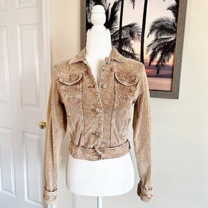 Women's Younique Corduroy Jacket | Short | Tan | Size Medium | Cotton/Spandex